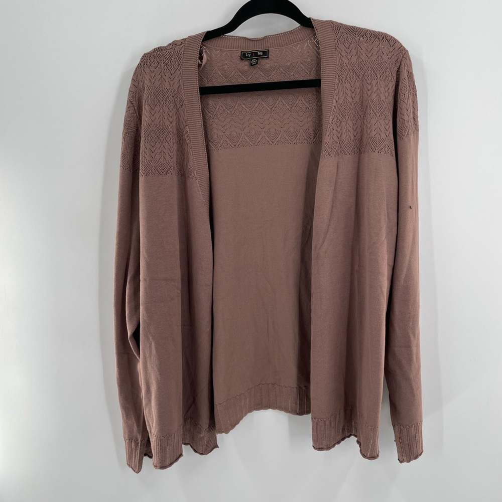 NWOT Stitch Fix House Brand Light Brown Open Front Cardigan, XXL